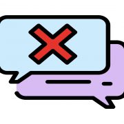 Stop chatting icon outline vector. Ban speak. Avoid chat color flat